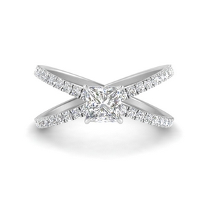 Split Shoulder Princess Cut Diamond Ring