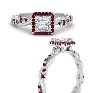 Intertwined Halo Ruby Ring
