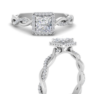 Moissanite Twisted Halo Ring