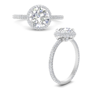 Double Halo French Pave Ring