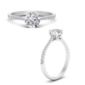 French Pave Classic Diamond Ring