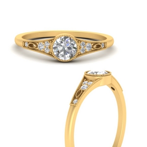 Bezel Vintage Round Diamond Ring