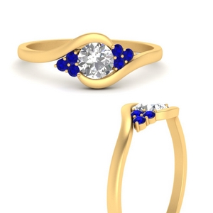 Swirl Cluster Sapphire Ring