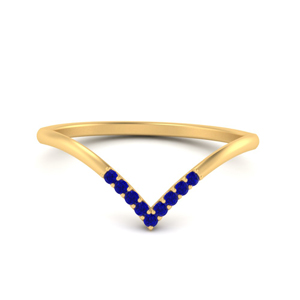 Sapphire Thin Curved Wedding Band