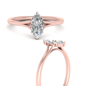 Marquise Solitaire Moissanite Rings