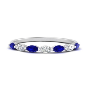 Curved Sapphire wedding Bands
