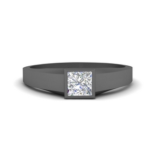 Black Gold Single Diamond Ring