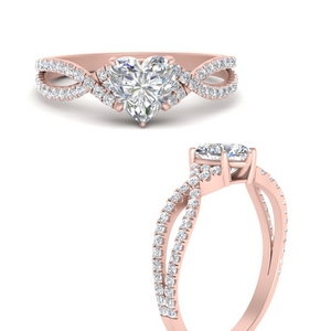 Split Shank Heart Diamond Engagement Ring