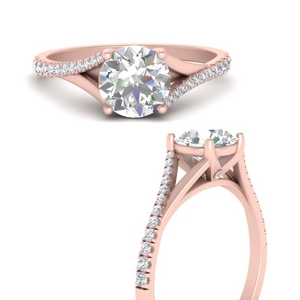 Buy Our 14k Rose Gold Split Shank Engagement Rings At Affordable 