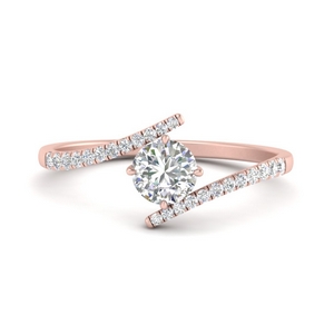 Swirl 14k Rose Gold Engagement Ring