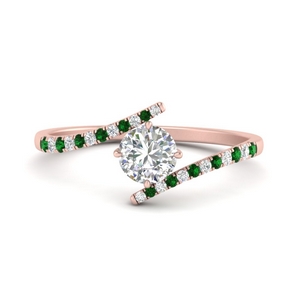 Bypass Modern Emerald Ring