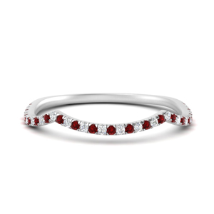 French Pave Contour Ruby Band