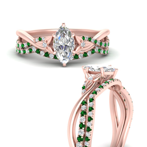 nature-inspired-twisted-marquise-emerald-bridal-ring-set-in-FD9986B2MQGEMGRANGLE3-NL-RG