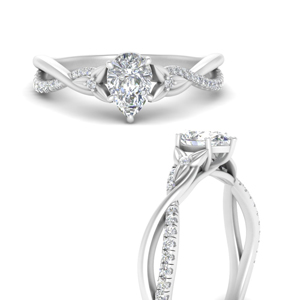 Infinity Daisy Floral Pear Moissanite Wedding Ring