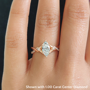 1 Carat Marquise Cut Diamond Daisy Floral ring in FD9986MQRANGLE3 NL RG