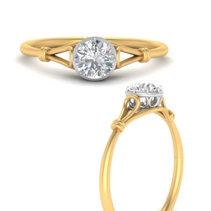 2 Tone Moissanite Solitaire Ring
