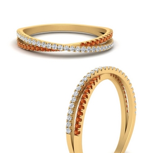Womens Wedding Bands With Orange Sapphires
