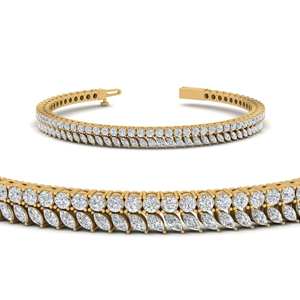 double-row-marquise-and-round-tennis-bracelet-in-FDBRC10422-NL-YG