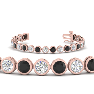 bezel-set-tennis-bracelet-with-black-diamond-12-carat-in-FDBRC10572ROGBLACK-0.50CT-NL-RG