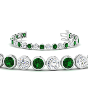 10-carat-diamond-bezel-set-tennis-bracelet-with-emerald-in-FDBRC10572ROGEMGR-0.40CT-NL-WG
