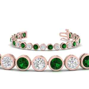 diamond-bezel-set-tennis-bracelet-with-emerald-12-carat-in-FDBRC10572ROGEMGR-0.50CT-NL-RG