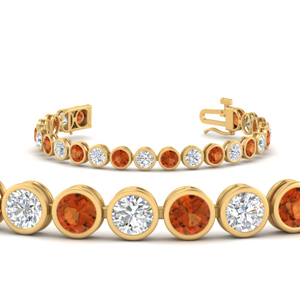 diamond-bezel-set-tennis-bracelet-with-orange-sapphire-12-carat-in-FDBRC10572ROGSAOR-0.50CT-NL-YG