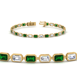 7.50-carat-emerald-cut-diamond-bezel-tennis-bracelet-with-emerald-in-FDBRC10583 0.30CTGEMGRANGLE2-NL-YG