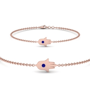 Sapphire Hamsa Evil Eye Bracelet