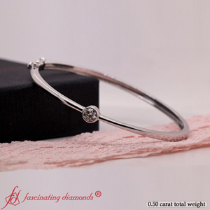 0.50 ct diamond solitaire bangle bracelet in FDBRC9222 0.50CT Fancy1 WG