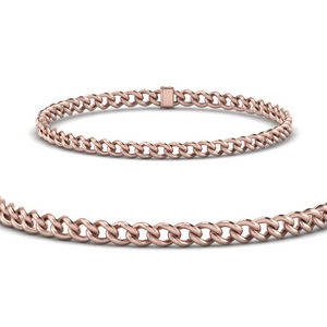 4 MM Cuban Chain Link Bracelet 