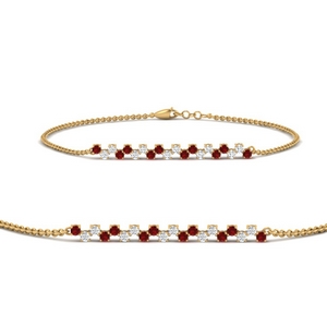 Delicate Ruby Chain Bracelet