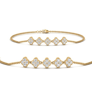Flower Diamond Chain Stacking Bracelet