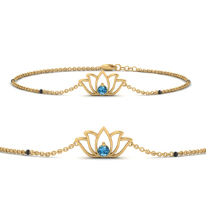 Cute Lotus Topaz Chain Bracelet