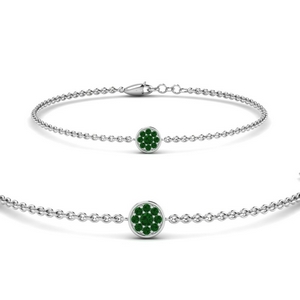 Cute Disc Chain Emerald Bracelet