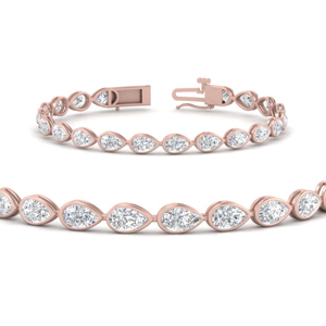 Pear Shaped Tennis Diamond Bracelet Bezel Set 11 Carat