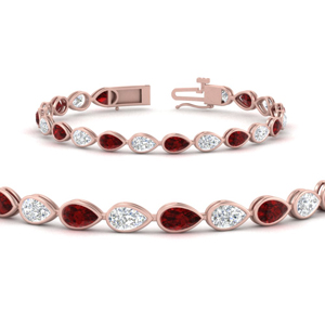 Lab Diamond Bracelets With Ruby