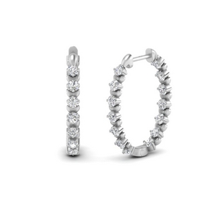 In Out Diamond Small Hoop Earring
