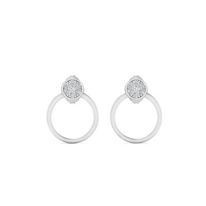 Open Circle Cluster Stud Earring