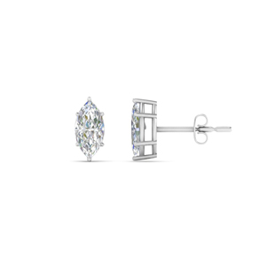 One Carat Marquise Diamond Earring