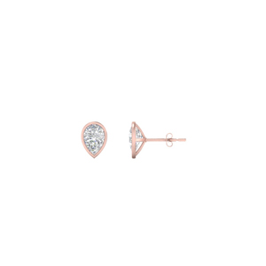 Half Carat Diamond Pear Stud Earring