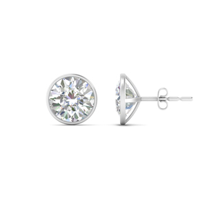 Bezel Set 7 Carat Diamond Earring
