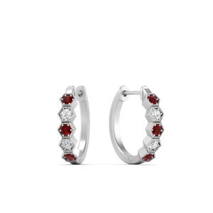 hexagon-design-huggie-diamond-earring-with-ruby-in-FDEAR10706-GRUDR-NL-WG