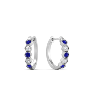 hexagon-design-huggie-diamond-earring-with-sapphire-in-FDEAR10706-GSABL-NL-WG