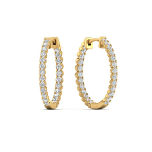 u prong hoop diamond earring in yellow gold FD EAR10803ANGLE3 NL YG