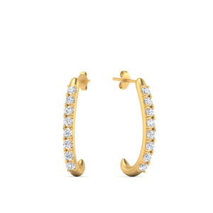diamond j hoop small earring in yellow gold FDEAR10808 NL YG