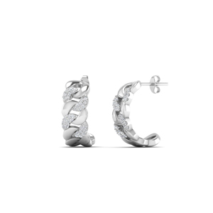 diamond cuban link hoop earrings in FD EAR10831 NL WG