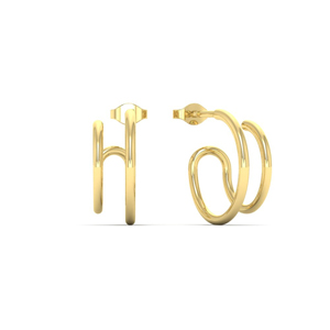double hoops ear cuffs in yellow gold FDEAR11039 NL YG