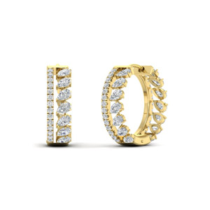 Gold Diamond Hoop Earrings