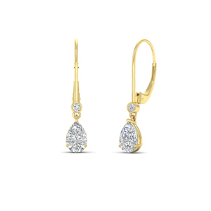 1 carat pear drop leverback diamond earrings in yellow gold FDEAR11124 0.83CT NL YG