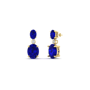 two stone oval sapphire drop diamond earrings in FDEAR11204GSABL NL YG